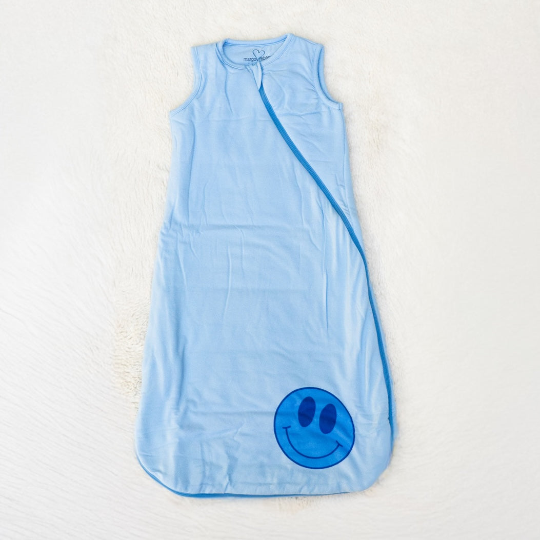 blue smiley sleep sack