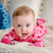 smile child pink pajamas