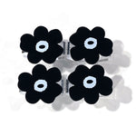 Load image into Gallery viewer, set of 4 - black flower napkin rings
