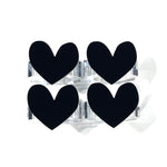 Load image into Gallery viewer, set of 4 - black heart napkin rings
