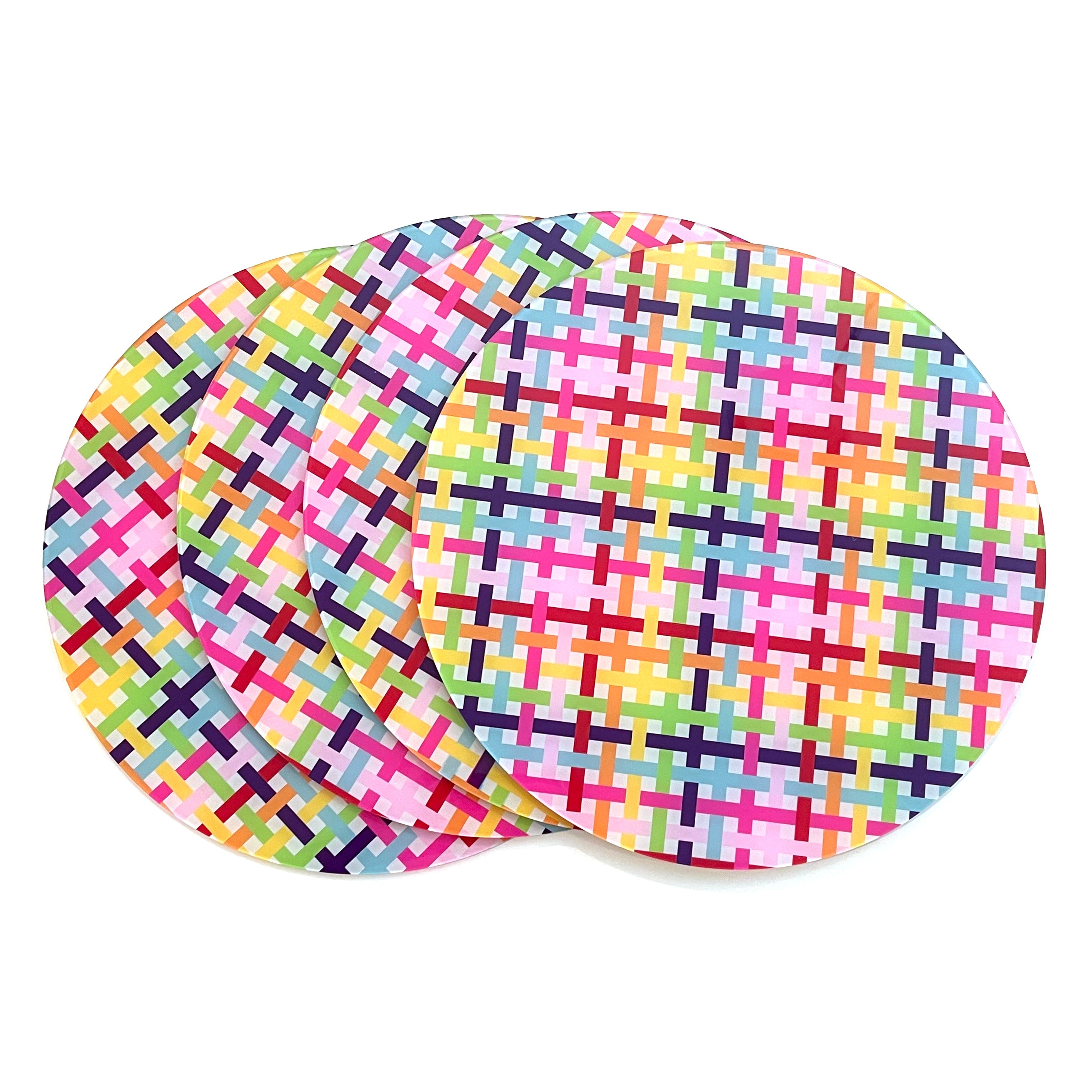 set of 4 placemats - party plaid