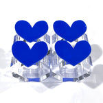 Load image into Gallery viewer, set of 4 - royal blue heart napkin rings

