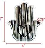 Load image into Gallery viewer, large hamsa - black &amp; white drips
