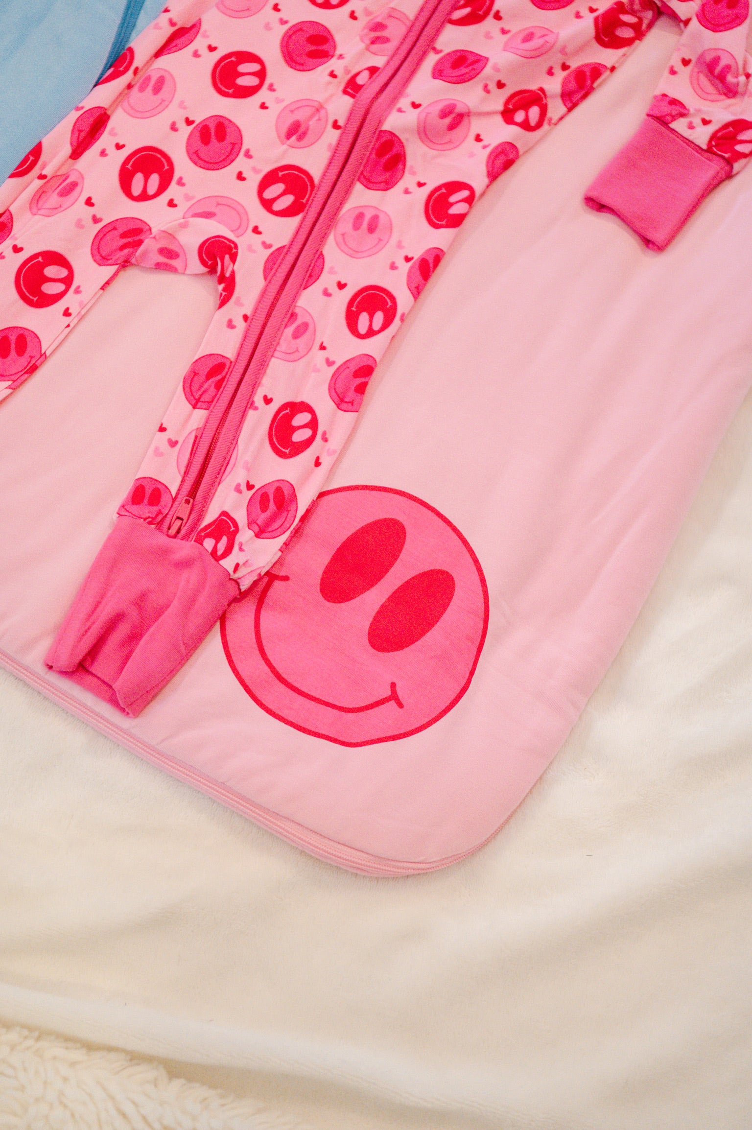 pink smiley sleep sack