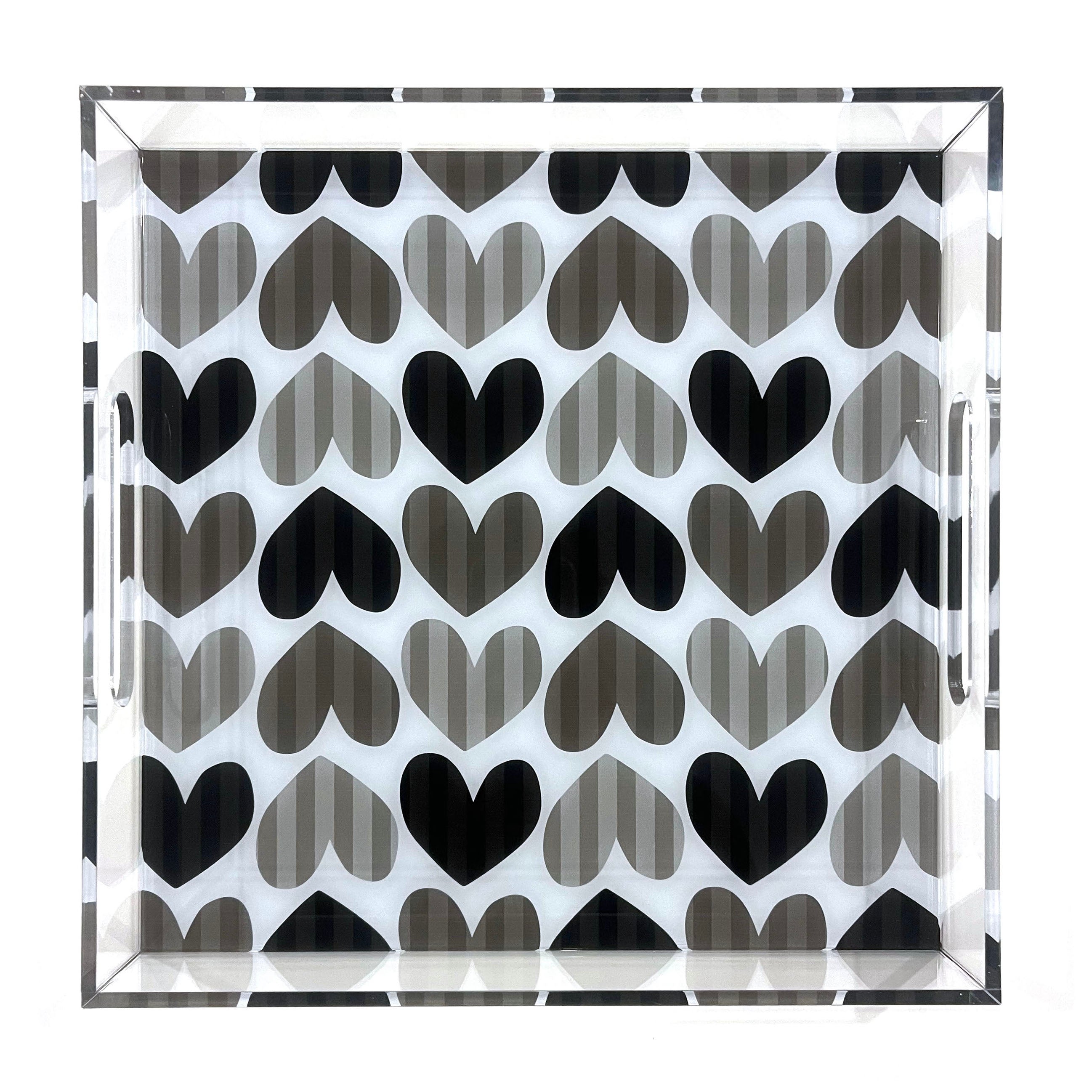 hearts & stripes - grey