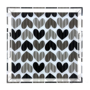hearts & stripes - grey