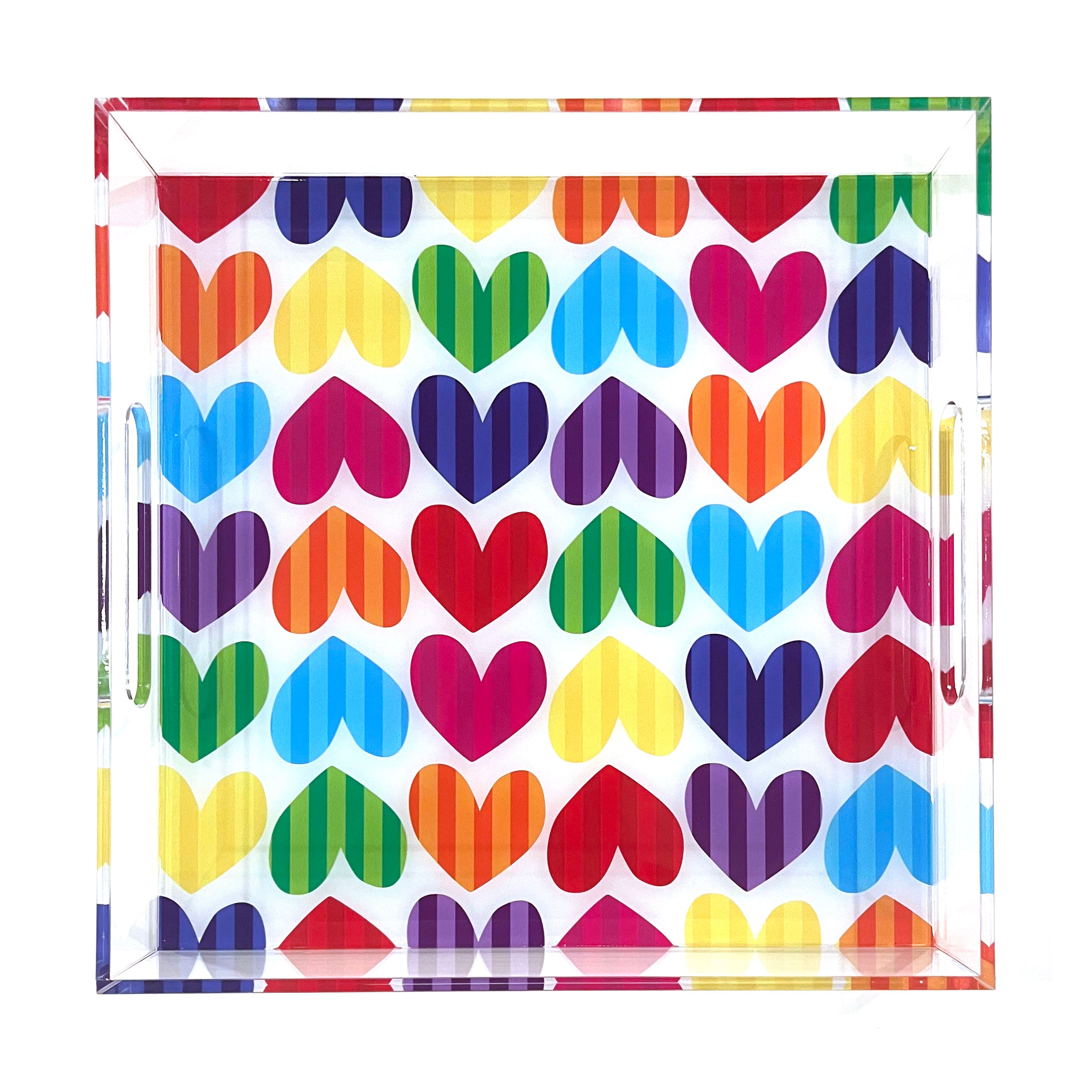 hearts & stripes - rainbow