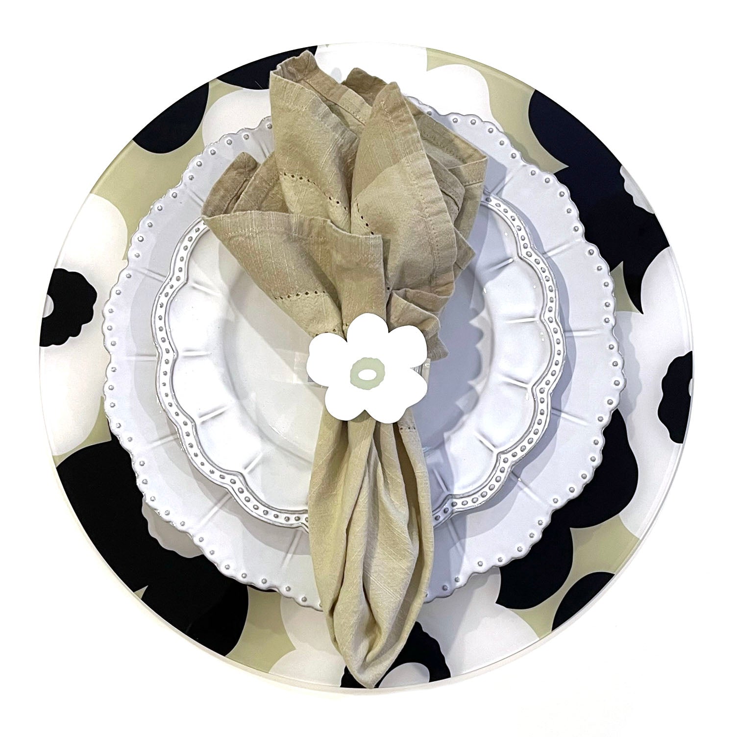 set of 4 placemats - khaki blossom