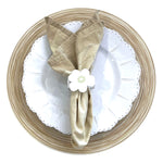 Load image into Gallery viewer, set of 4 - white flower napkin rings
