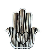 Load image into Gallery viewer, large hamsa - black &amp; white drips
