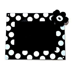 large polka dot picture frame with attachment