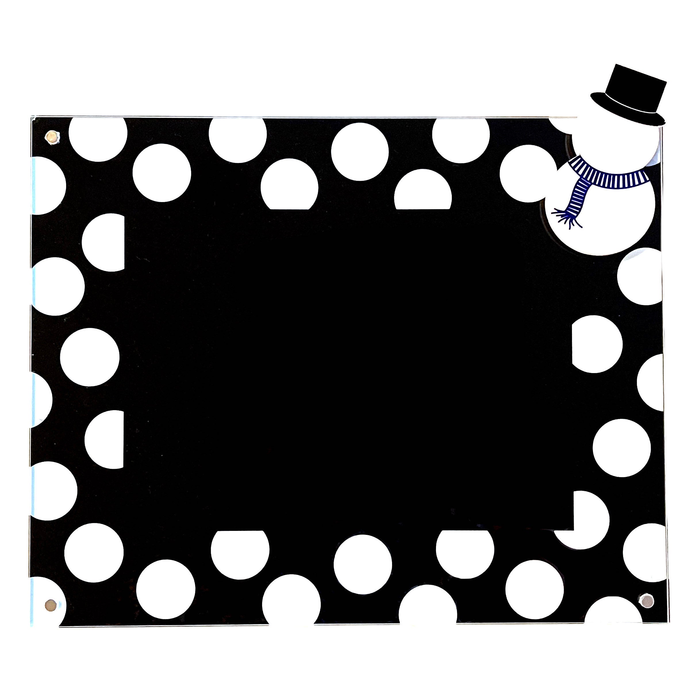 large polka dot picture frame with attachment