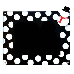 large polka dot picture frame with attachment