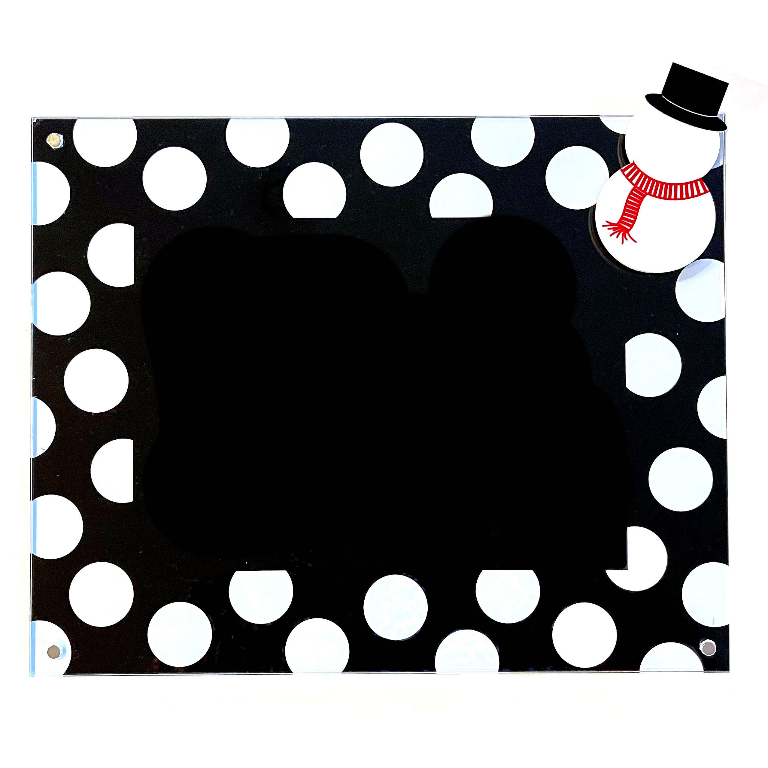 large polka dot picture frame with attachment