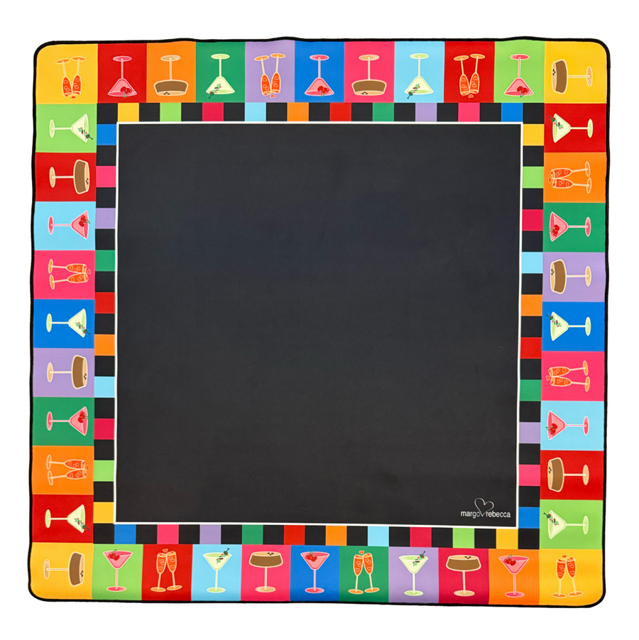 mahjong mat - black - martinis