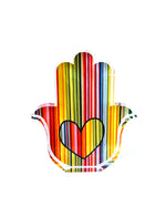 Load image into Gallery viewer, mini hamsa - rainbow drips
