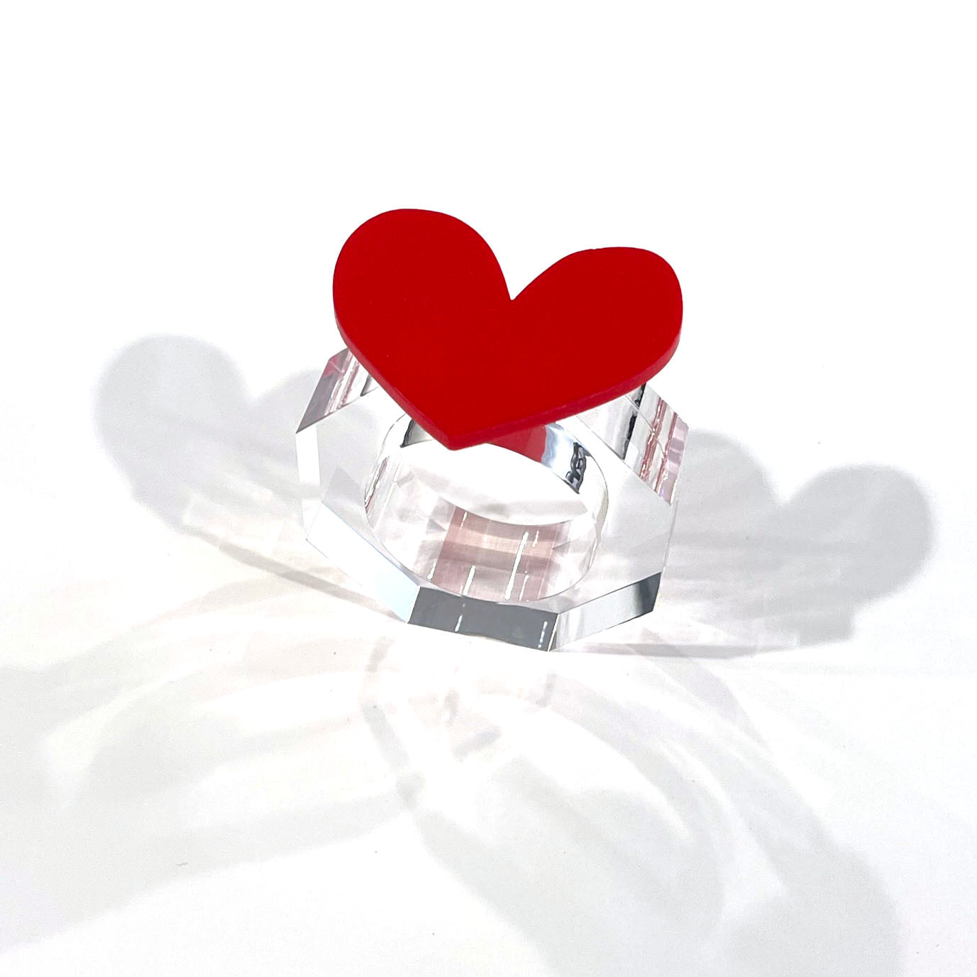 set of 4 - red heart napkin rings