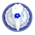 Load image into Gallery viewer, set of 4 - royal blue flower napkin rings
