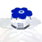 Load image into Gallery viewer, set of 4 - royal blue flower napkin rings
