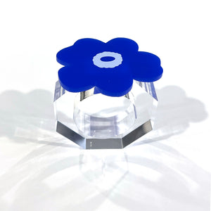 set of 4 - royal blue flower napkin rings