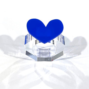 set of 4 - royal blue heart napkin rings