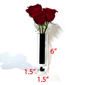 black acrylic bud vase