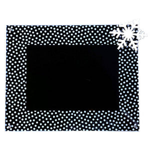 small polka dot picture frame with attachment