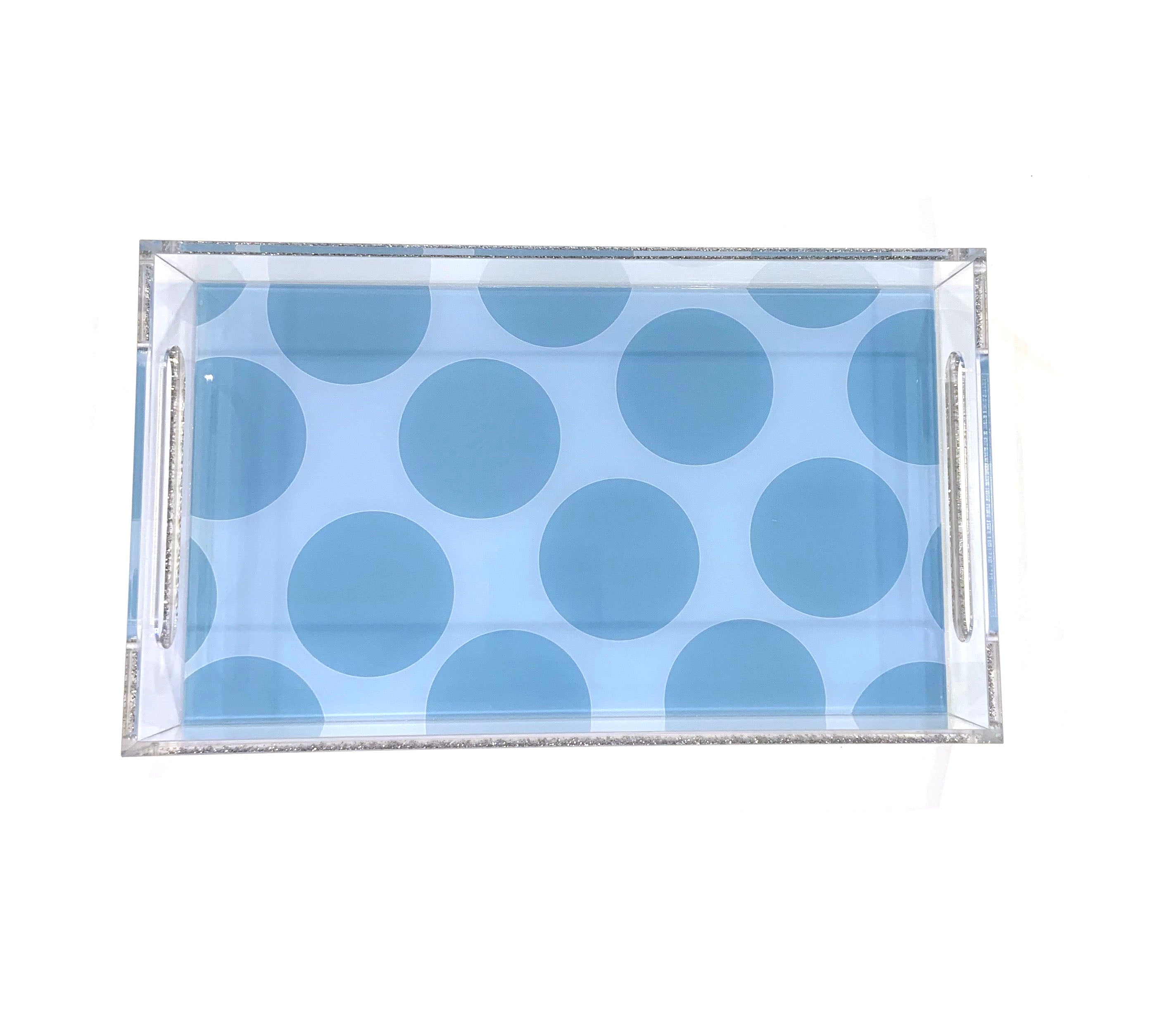 blue polka - small rectangle - 6.5" x 11"