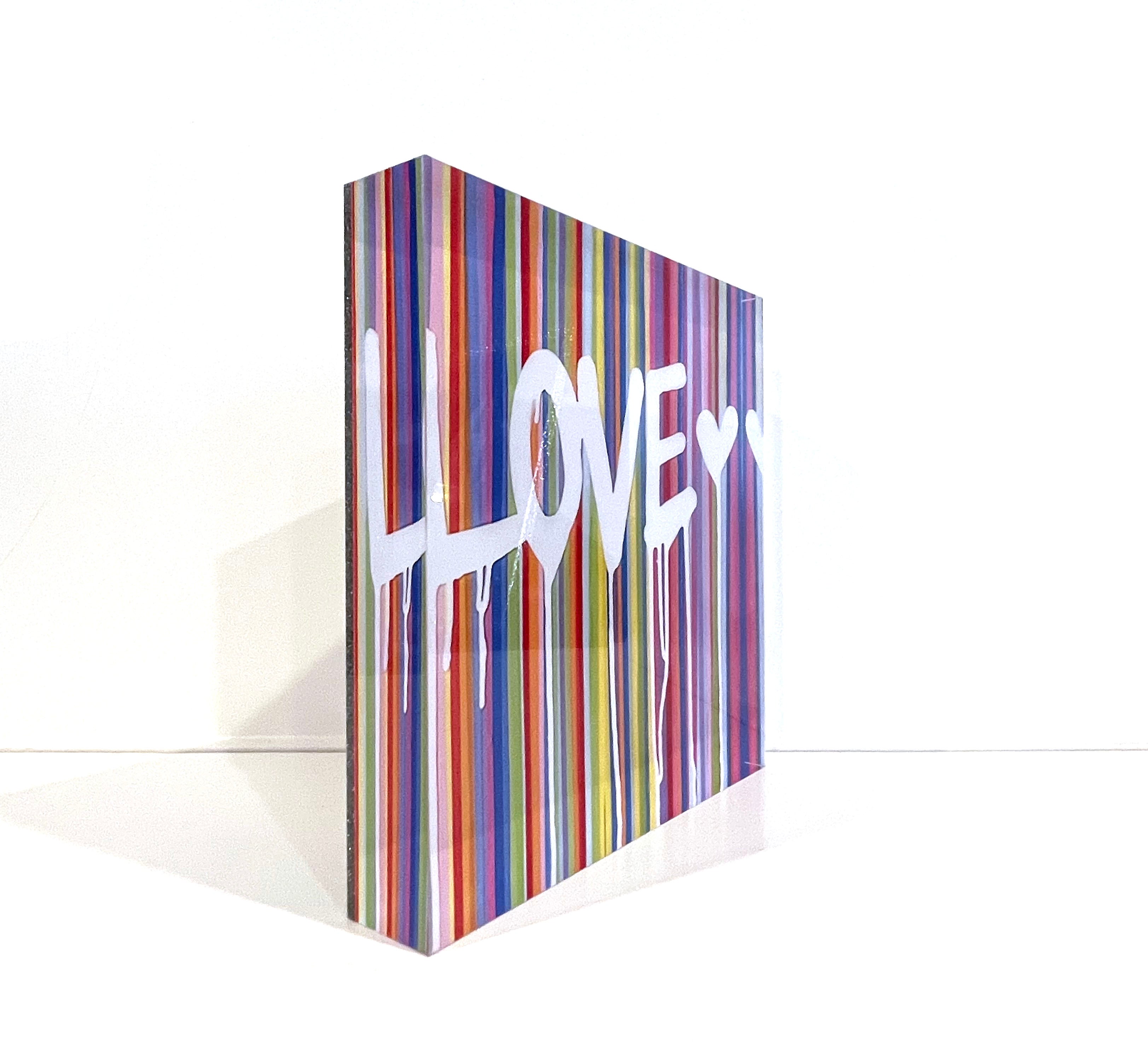 dripping love - acrylic block